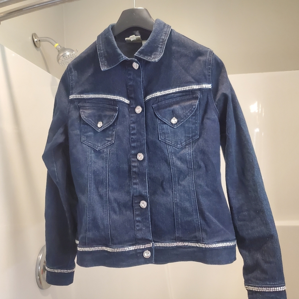Dg2 Rhinestone Jean Jacket Size Small - Picture 2 of 10